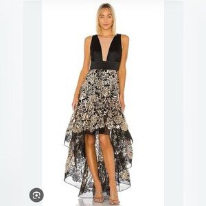 Bronx and Banco Louise Floral Sequin Sleeveless High/Low Gown size small
